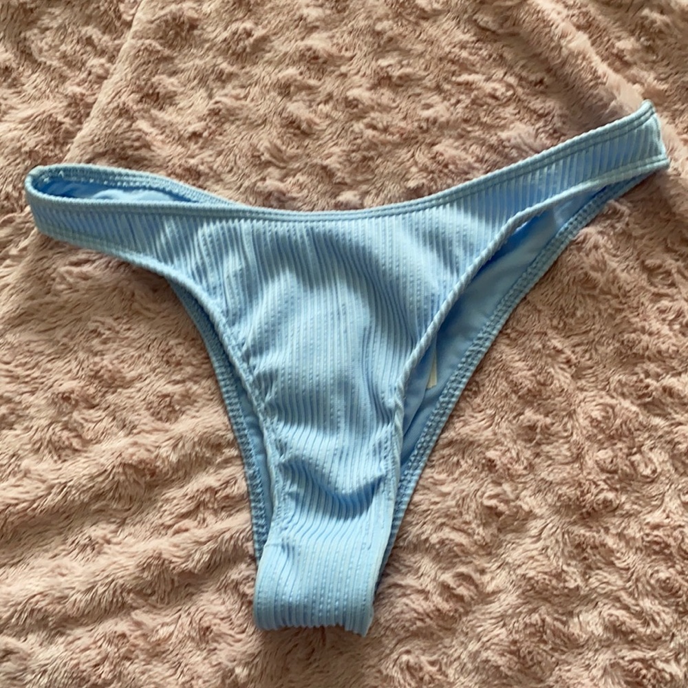 High leg ribbed bikini bottom